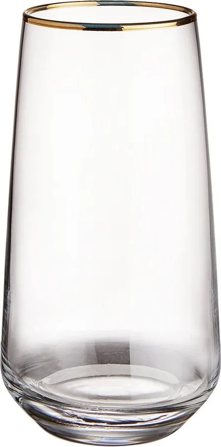 TOUCH OF GOLD long drink pohár aranyszegéllyel, 480 ml
