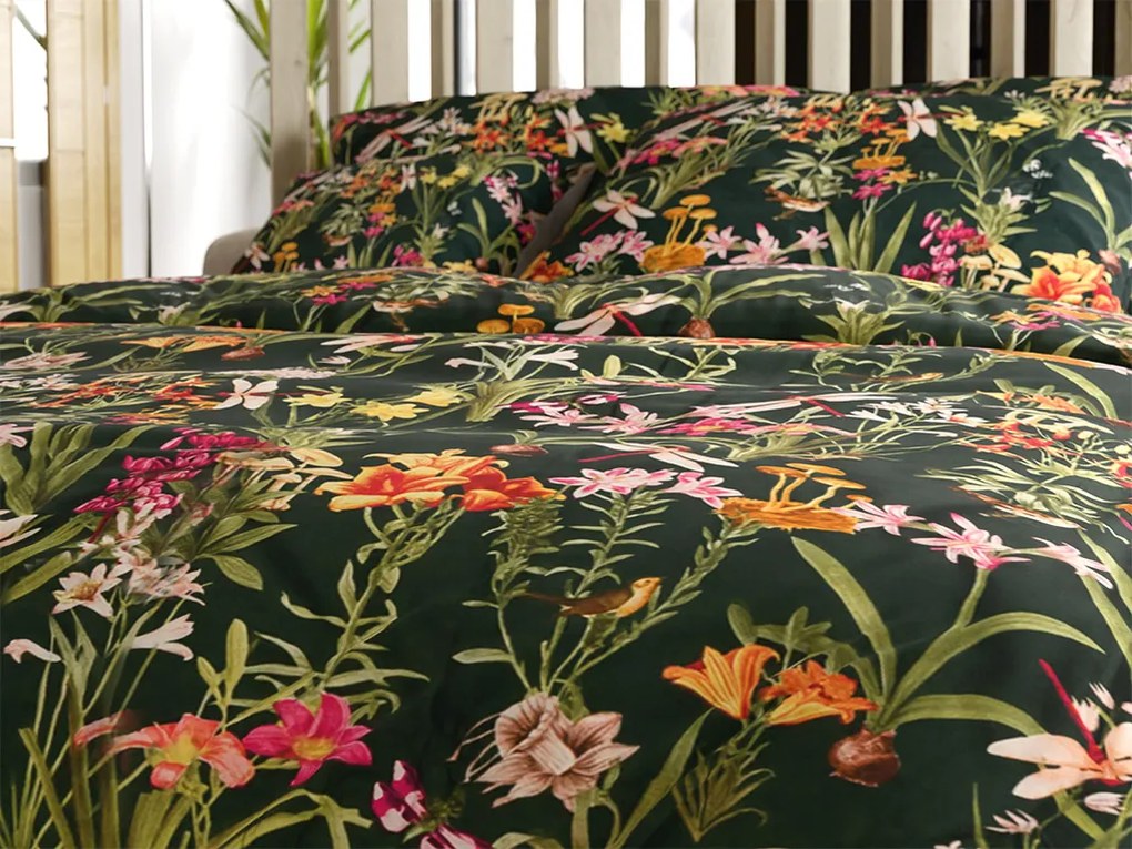 Mikroszálas ágynemű MYSTIC GARDEN sötétzöld Ágyneműhuzat mérete: 2 db 70 x 90 cm | 200 x 220 cm