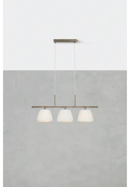 Markslöjd 108975 - OXFORD kábeles csillár 3×E14/40W/230V, sárgaréz/fehér