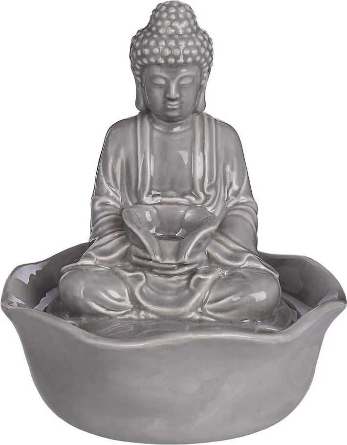 BALANCE kerámia asztali szökőkút Buddha, szürke