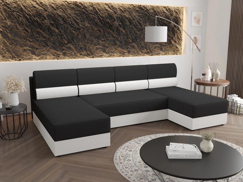 Sarok ülőgarnitúra U Radiant U1 (fekete + fehér). 1057503