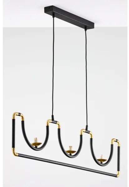 Jupiter 1990 - Csillár zsinóron HANZA 3xG9/10W/230V fekete/arany