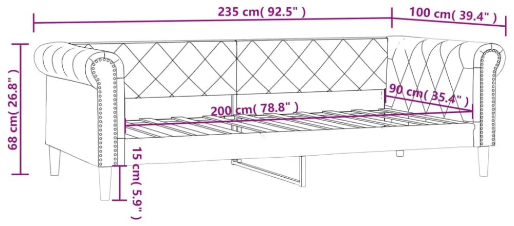 fekete műbőr kanapéágy 90 x 200 cm