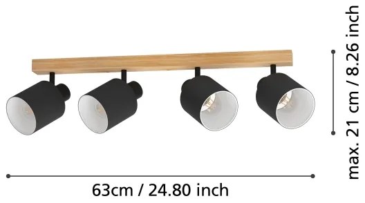 Eglo 99492 - Spotlámpa BATALLAS 4xE27/10W/230V