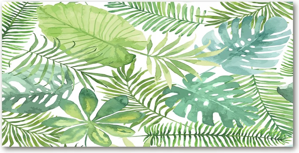 Konyhai panel Trópusi levelek 140x70 cm Ragasztó