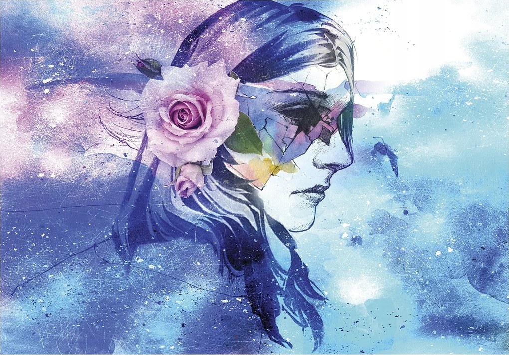 Fotótapéta Törött arc rózsa álom nő absztrakt 368x254 +ragasztó