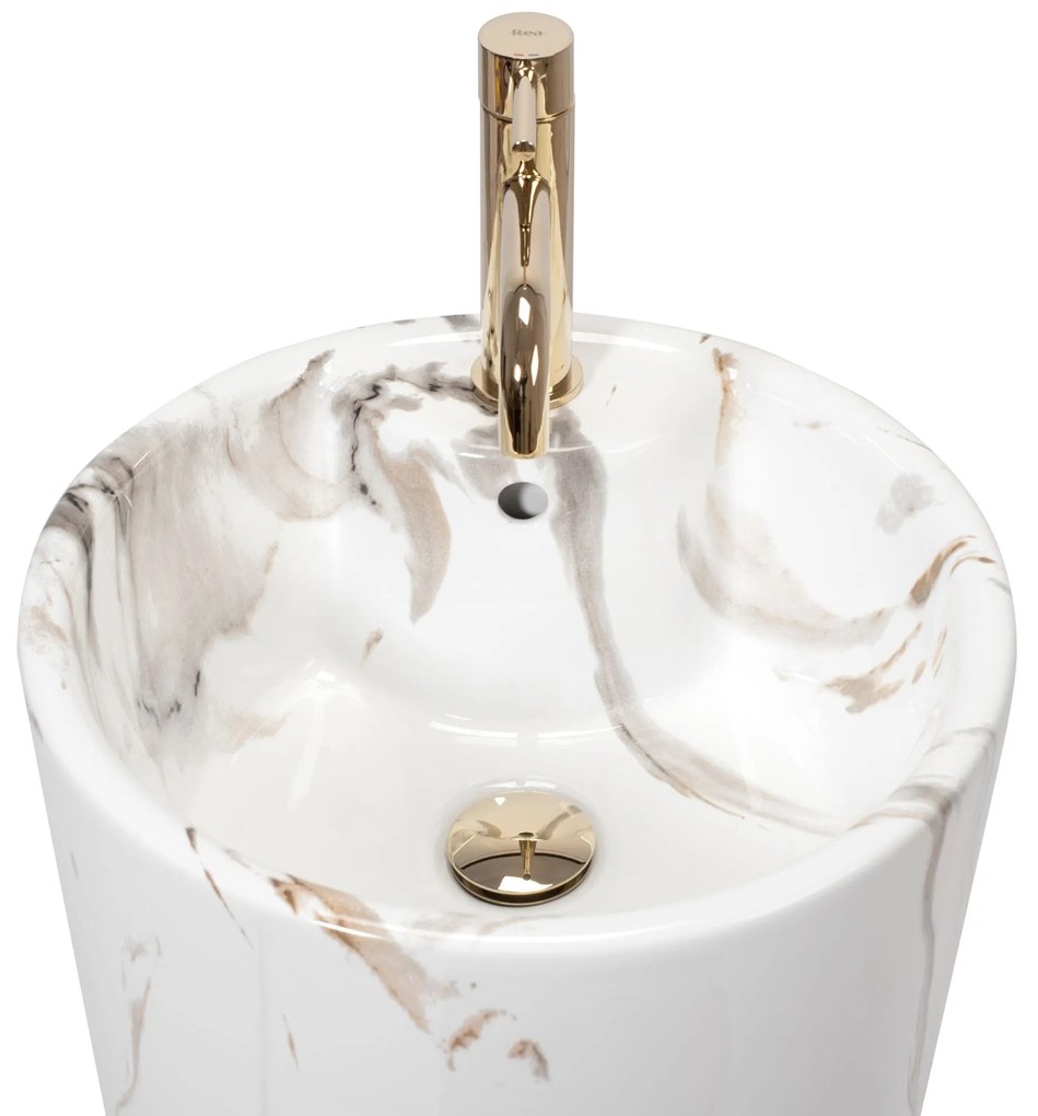Szabadon álló mosdó REA Blanka Marble Marmur
