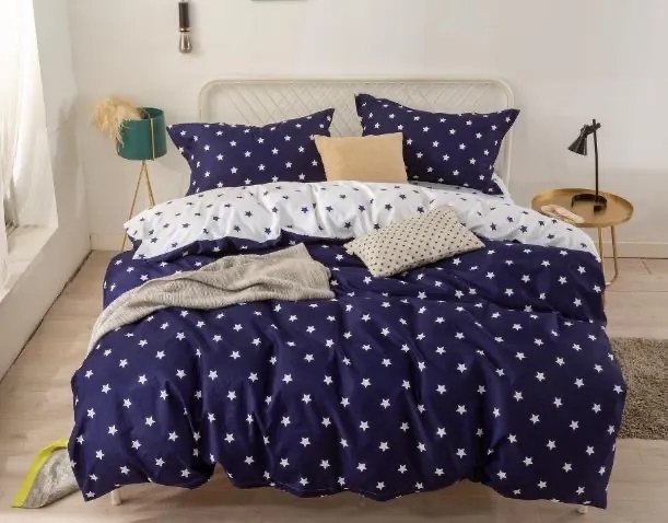 STAR Sötétkék fotó ágynemű Ágynemű mérete: 140x200 cm, A csomag tartalma: 7 Készletcsomagolás