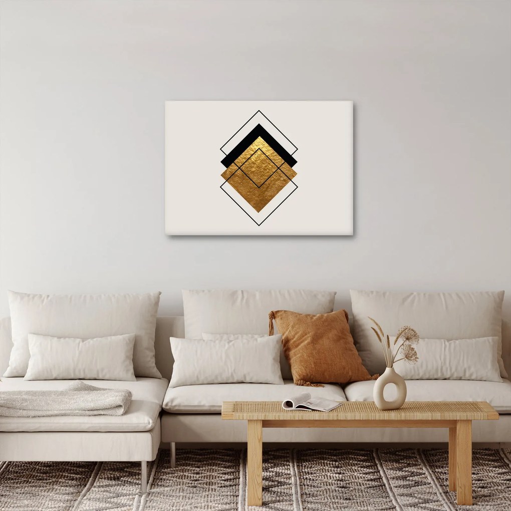 Kép - Absztrakció arany és fehér N⁰1 (70x50 cm)