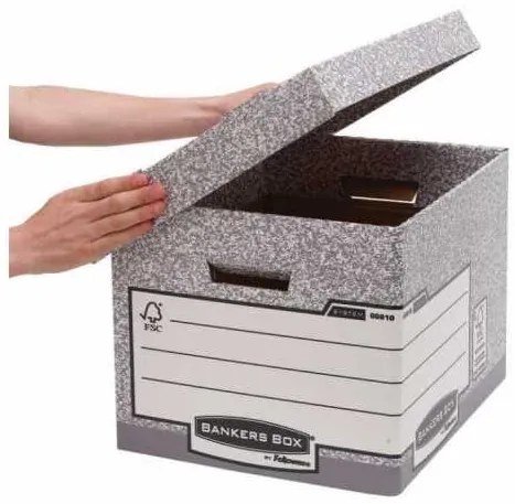 Fellowes Bankers Box Fast Fold archiváló konténer - 10 db, szürke