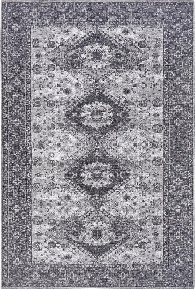 Szőnyeg, konyhai futószőnyeg 75x150cm, csúszásmentes szürke hagyományos mintával