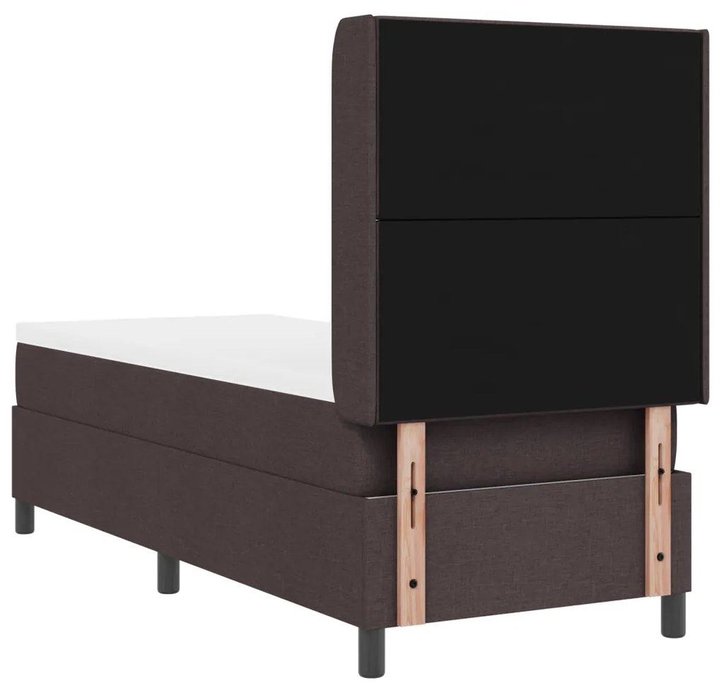 Boxspring Ágy Matrac Ezüst Barna 80x200 cm Szövet