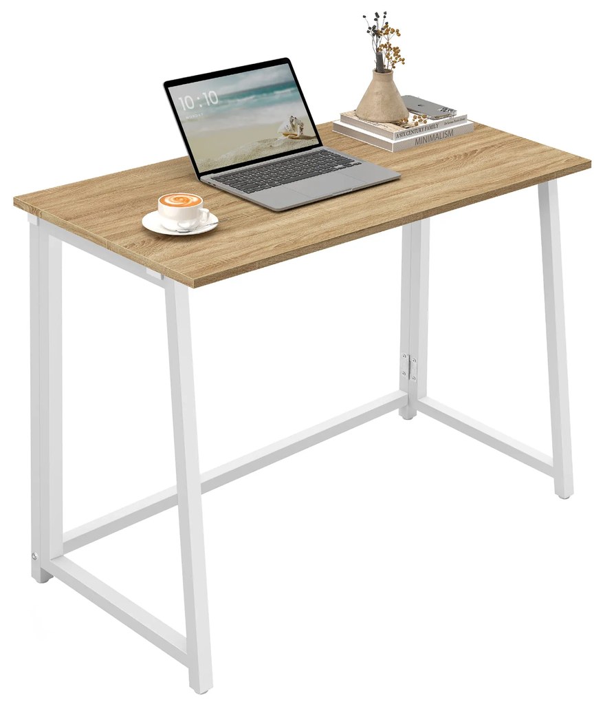 Dolgozószobai szett – összecsukható íróasztal ZARIMO 80×40 cm fehér + irodai szék AVOLA VELVET rózsaszín