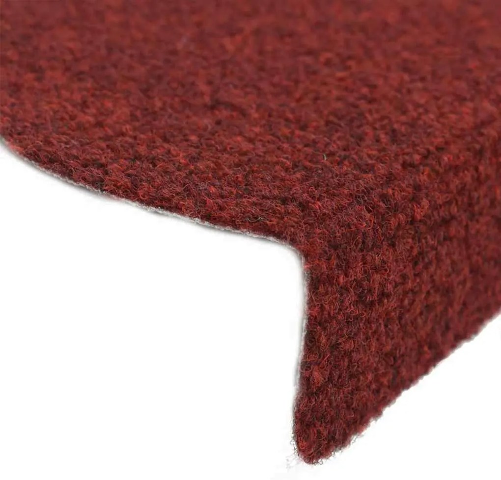 öntapadós lépcsőszőnyegek 30 db 56 x 17 x 3 cm bordói félkör alakú