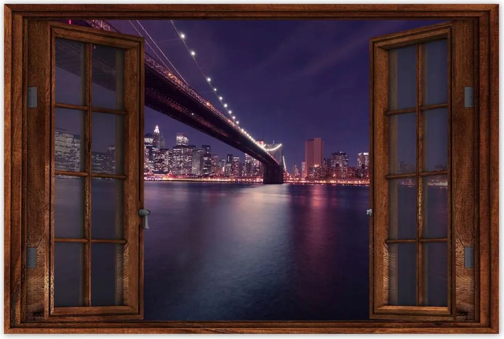 Poszterek 90x60 Híd az éjszakában Usa New York