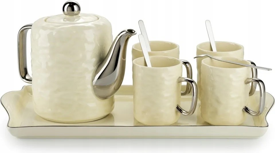 Kávés szett Selena Cream 10 db-os 4 személyes Glam ezüst