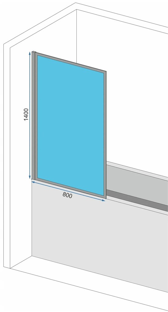 Fürdőkádparaván Rea Elegant Fix Arany 80 cm