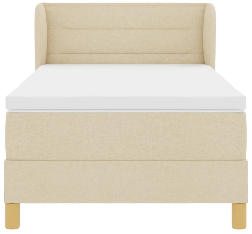 Boxspring Ágy Matraccal - Krém - 80x200 cm - Szövet