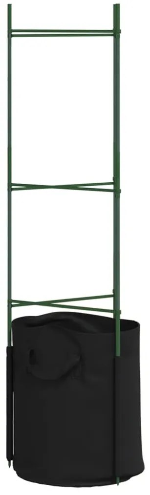 6 db acél és polipropilén paradicsomketrec növényzsákkal 116 cm