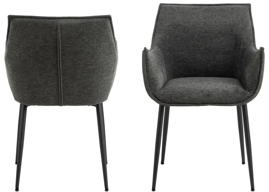 Sötétszürke kárpitozott étkezőfotel Bonita – Actona