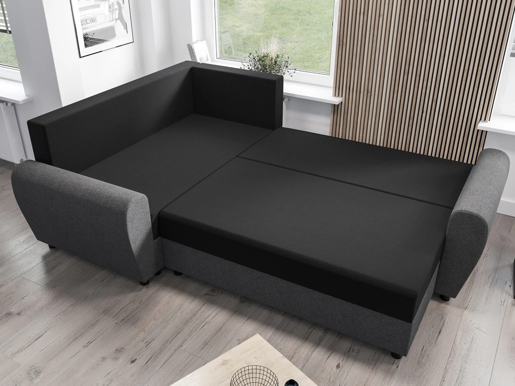 Sarok ülőgarnitúra Fleur Plus (fekete + szürke) (B). 1057102