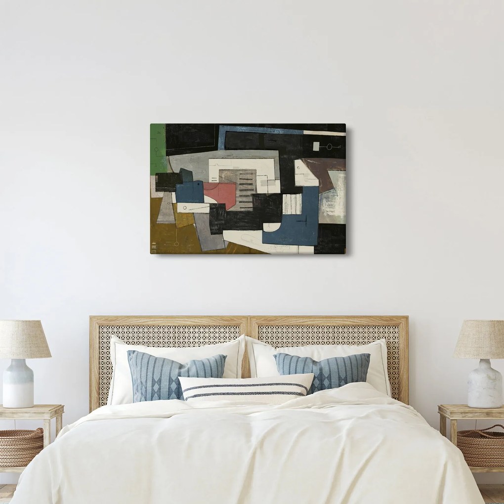 Kép - absztrakció, kubizmus (90x60 cm)