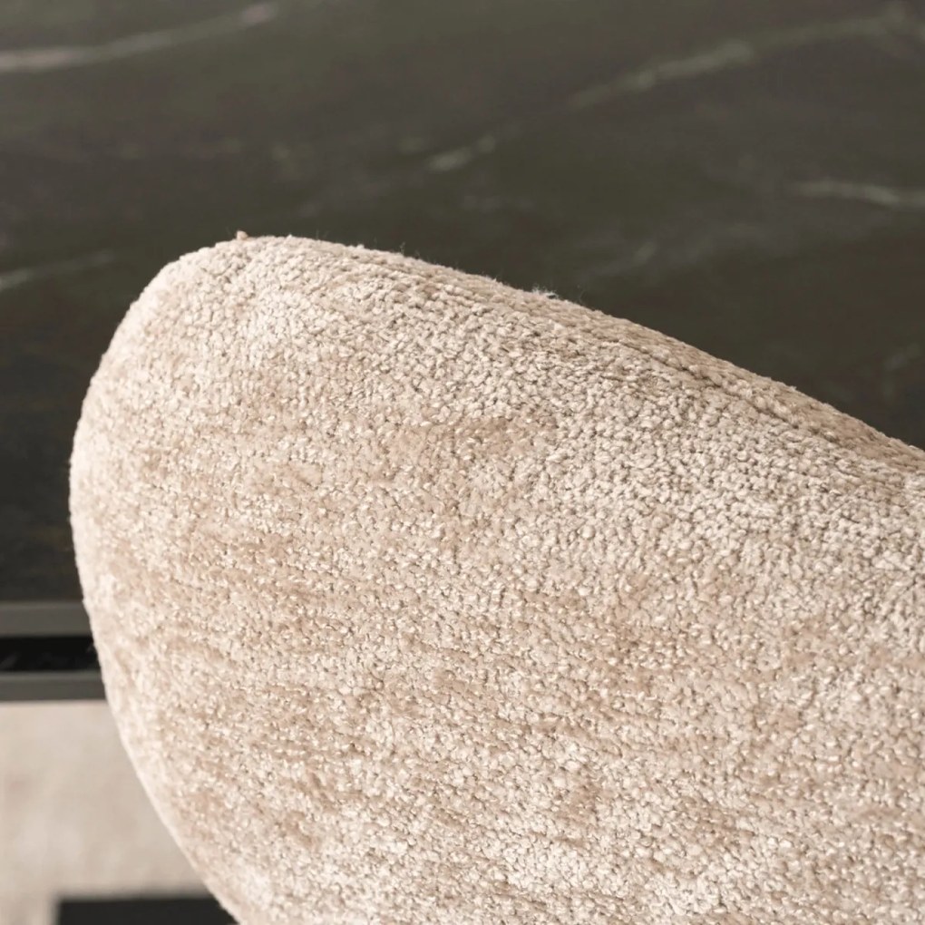 Forgószék bézs színben, bouclé kárpittal ALVARO