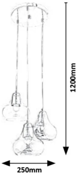 Rabalux 7977 - Csillár zsinóron JEZABEL 3xE27/60W/230V