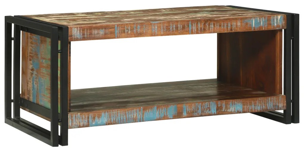 Dohányzóasztal 90x50x38 cm Tömör Fa Újrahasznosított