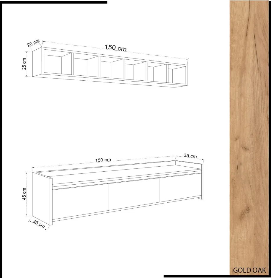 TV-állvány, 150 cm – TR811MDD3004