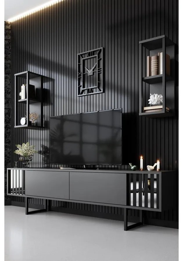 TV szekrény Chrome Line - Anthracite, Black