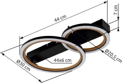 GLOBO 67356D2 DAKARI I Modern LED Mennyezeti Lámpa IP20