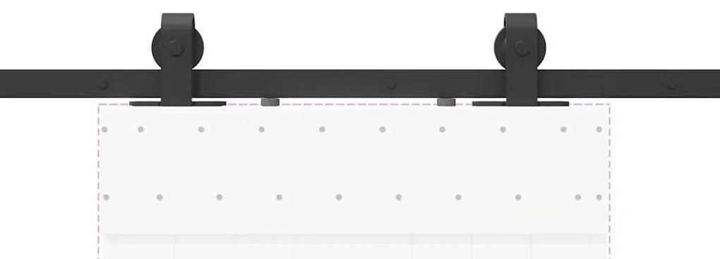 fekete acél tolóajtó fémszerelék készlet 213 cm