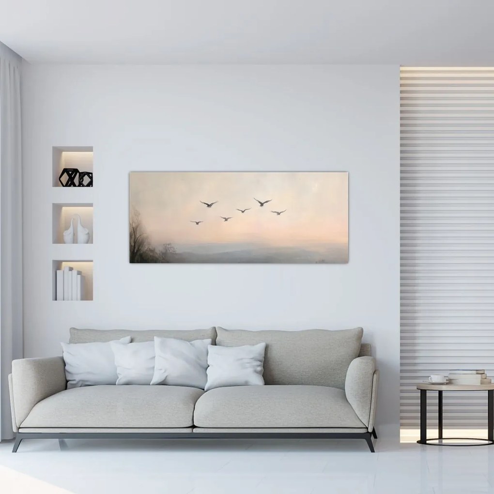 Kép - Madárcsapat (120x50 cm)