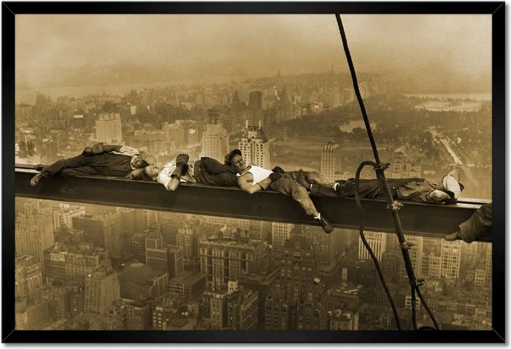 Poszterek keretben 60x40 Munkások a gerendán