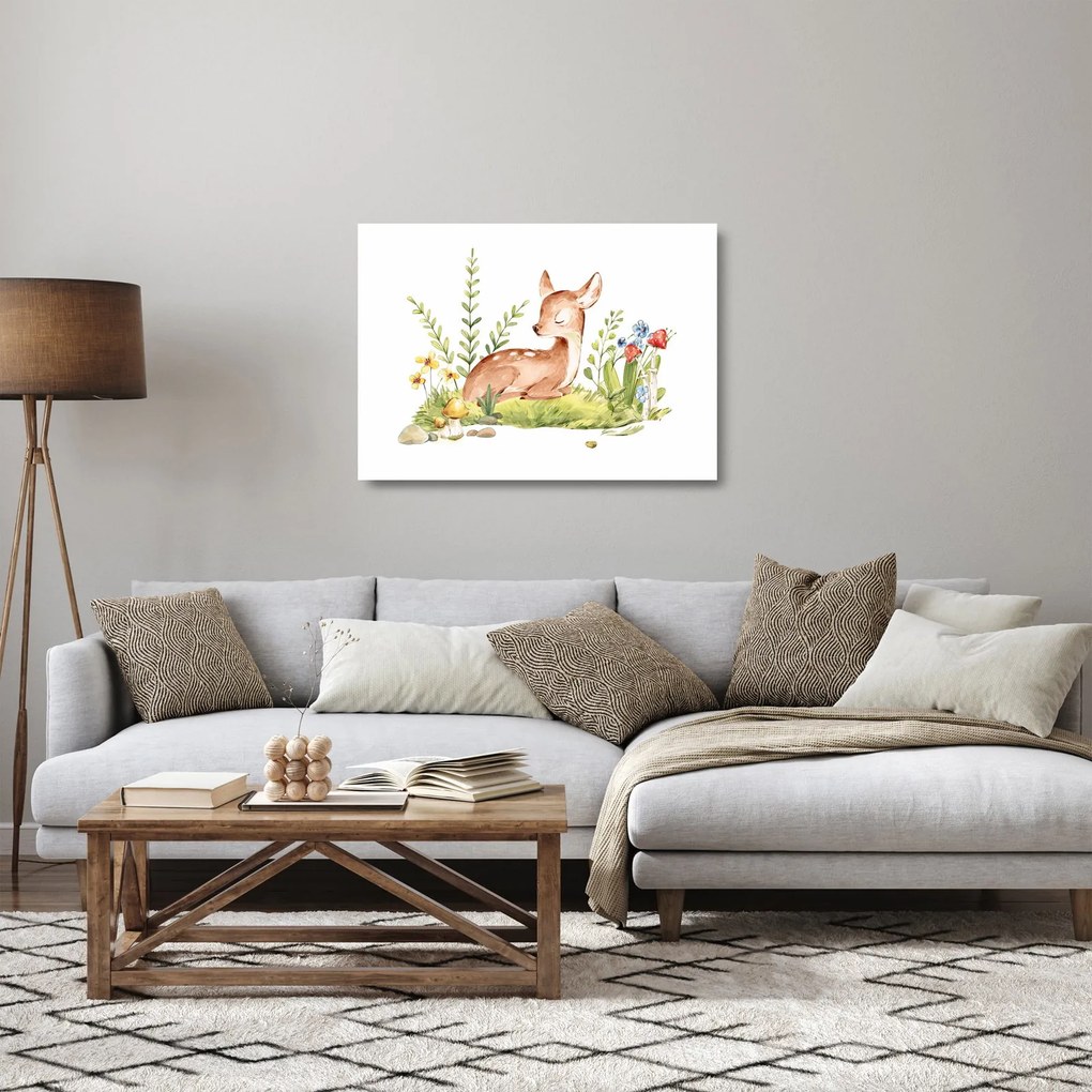 Üveg kép - Kis őzike (70x50 cm)