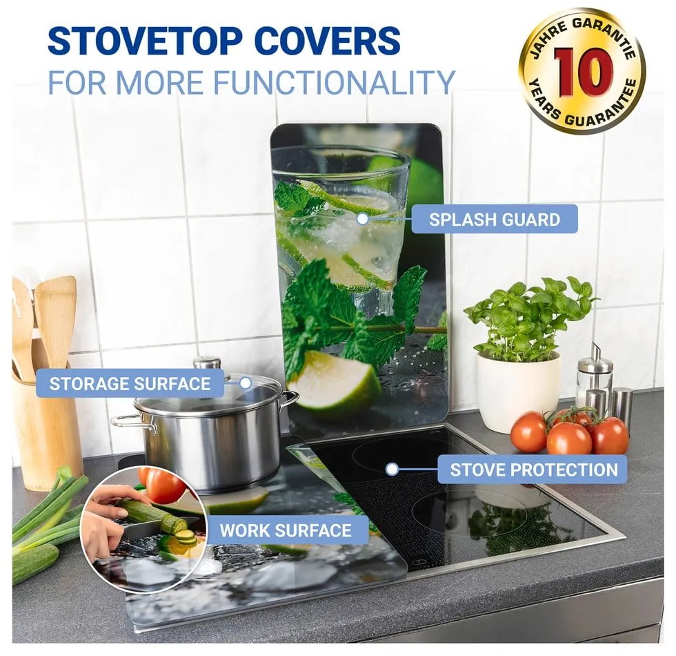 Edzett üveg tűzhely fedőlap szett 2 db-os 30x52 cm Mojitos – Wenko