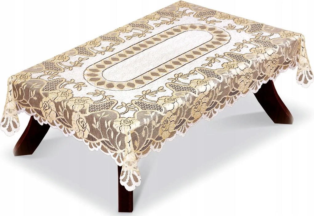 Abrosz jacquard mintás 20260 140x240cm egyenes k. krém arany, vastag fonal