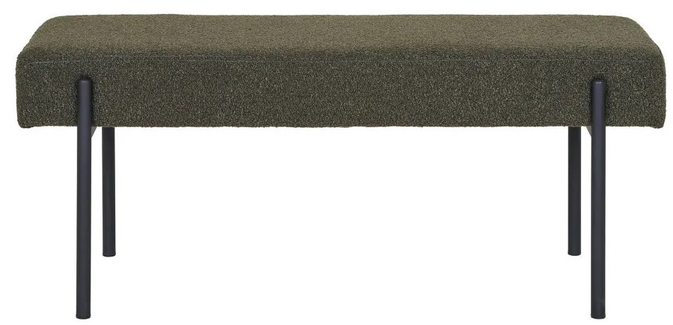 Swindon pad, buklé, sötétzöld, fekete lábakkal 100x36x42,5 cm
