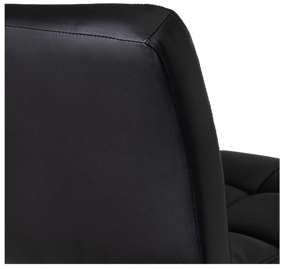 Fekete bőr utánzat állítható magasságú bárszék szett 2 db-os (ülésmagasság 93 cm) – Casa Selección