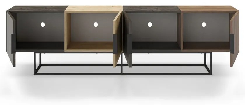 Natúr színű TV-állvány tölgyfa dekorral 200x55 cm Titan – Marckeric