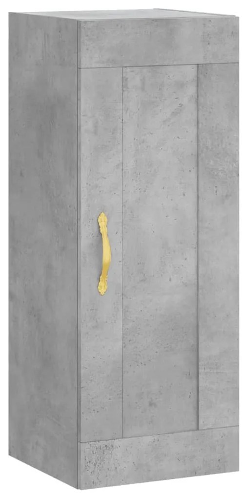 betonszürke szerelt fa fali szekrény 34,5x34x90 cm