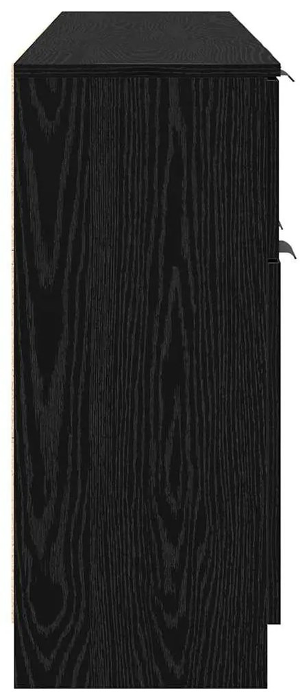 Széf fiókkal 3 pcs Musta tammi 60 x 30 x 70 cm Faanyag