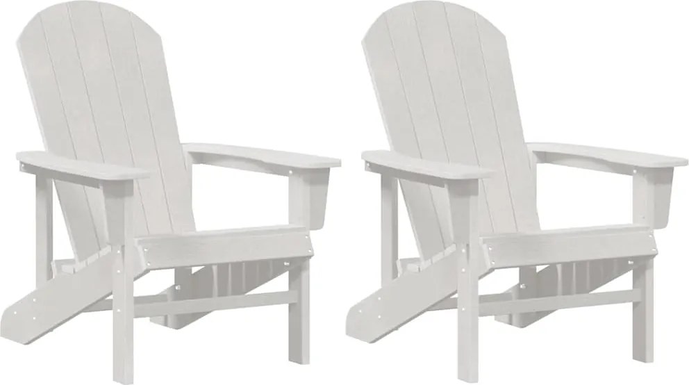 vidaXL Kerti Szék 2 pcs Fehér 82 x 74 x 92 cm Polietilén