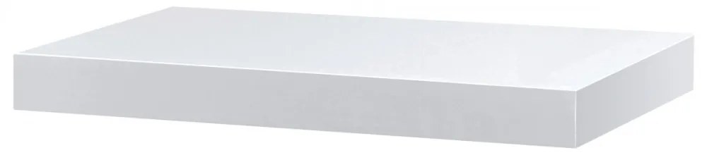 Lebegő polc 40 cm. MDF-ből Magasfényű Fehér Színben P-023