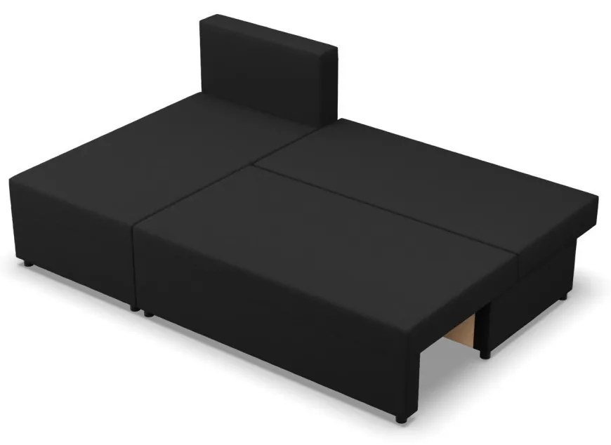 Nobu sarokkanapé, fonott, univerzális oldal, fekete