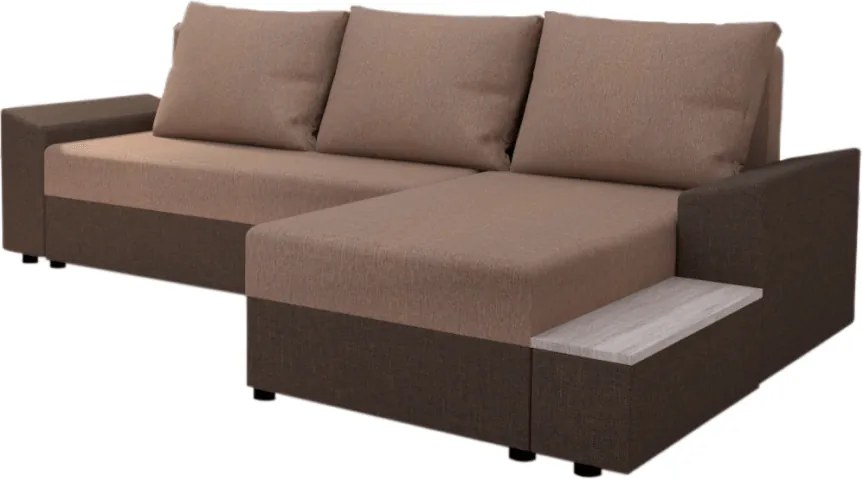 Univerzális ülőgarnitúra, barna/világosbarna, FERGUS ROH