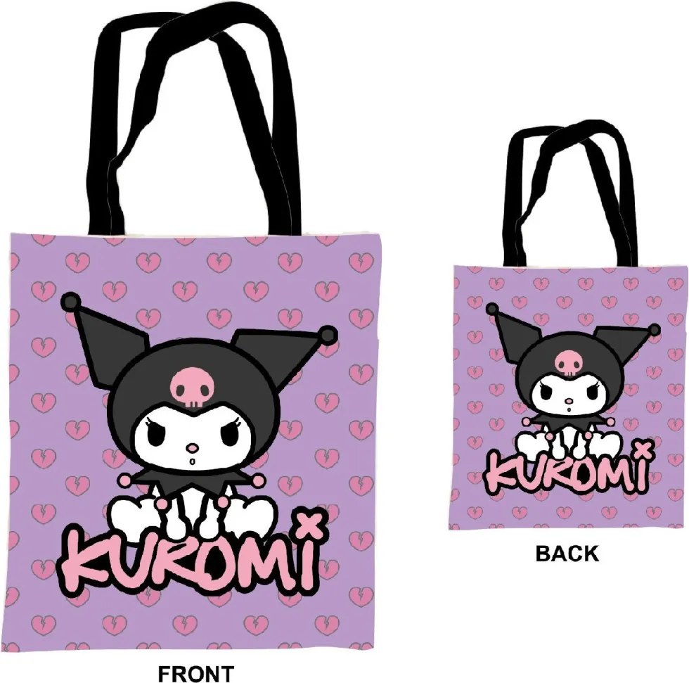 Hello Kitty Kuromi vászontáska, bevásárlótáska 44 cm