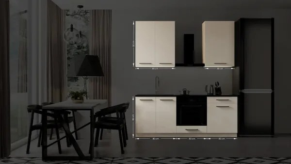 EVE konyhabútor, 200 cm, taupe színű