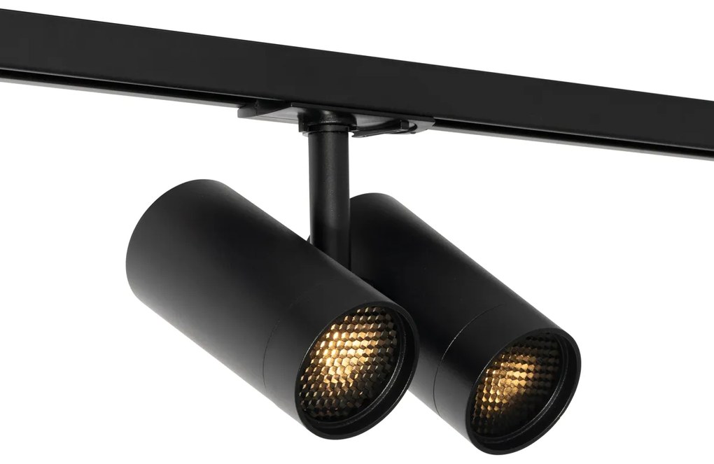 Modern sínrendszer 3 spotlámpával, fekete, 1 fázisú - Iconic Scopio